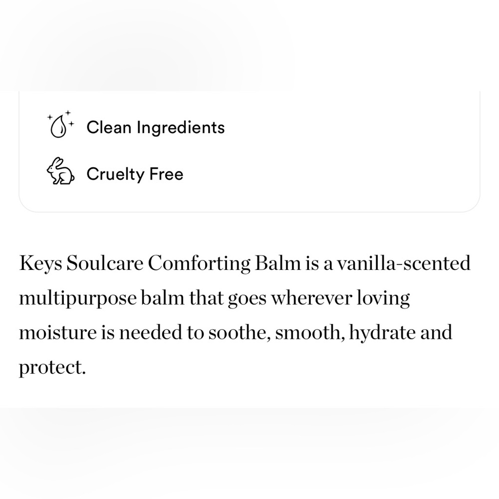FREE💝 LAST 1! KEYS Soulcare Comforting Lip & Body Balm 👄🦵🏼 NEW Vanilla Scent - Picture 4 of 7